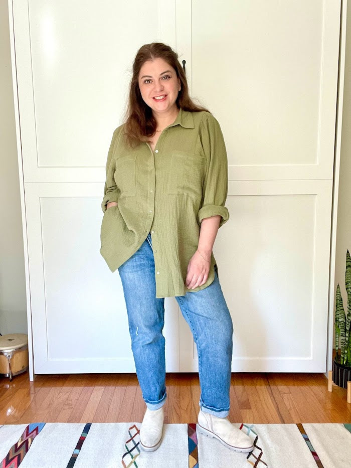 Relaxed Cotton Crinkle Shirt