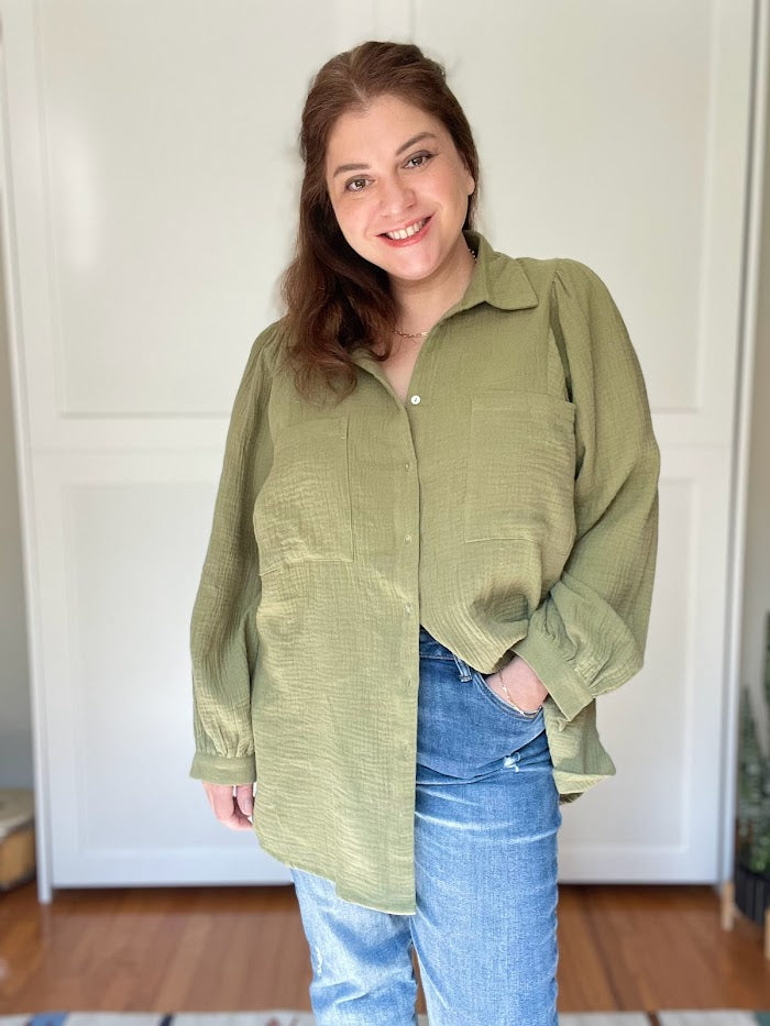 Relaxed Cotton Crinkle Shirt