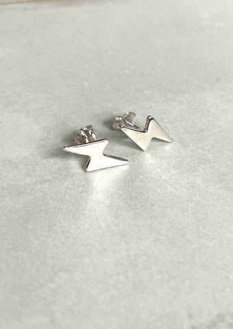 Sterling Silver Pyramid Triangle Stud Earrings