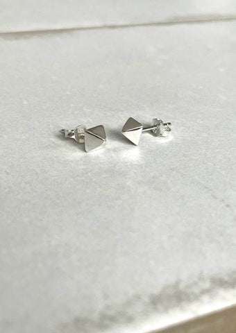 Gold Triangle Stud Earrings by Layer the Love
