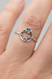 Round Flower Ring in Sterling Silver