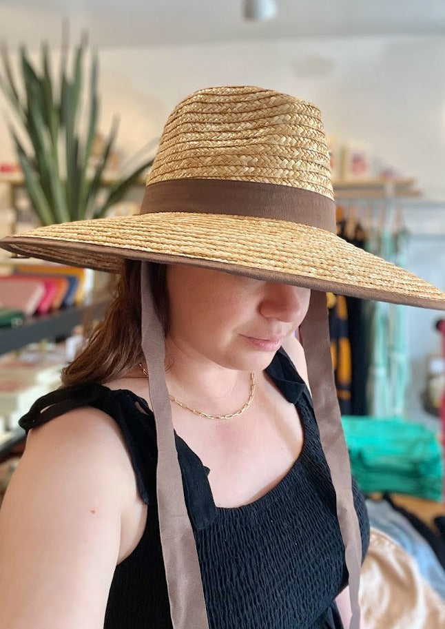 Final Sale - Panama Sun Hat with Chin Strap
