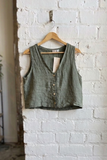 100% Linen Button Tank
