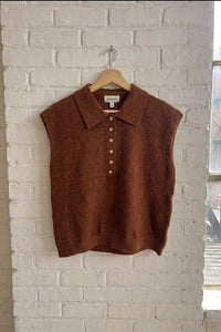 Cap Sleeve Polo Sweater
