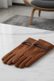 Faux Suede Bow Gloves