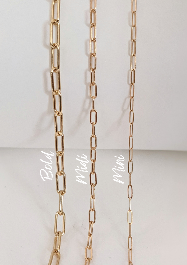 18k Gold Filled 6mm Paperclip Link Chain 16 inches Necklace | luxususa.net