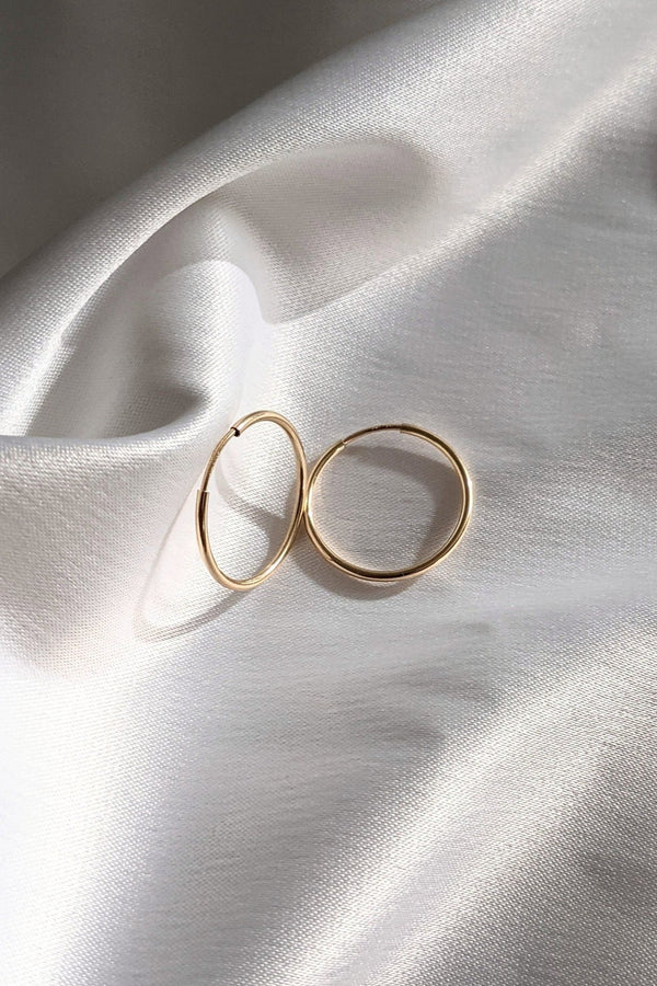 Gold Essential Hoop Earrings 30mm by Layer the Love