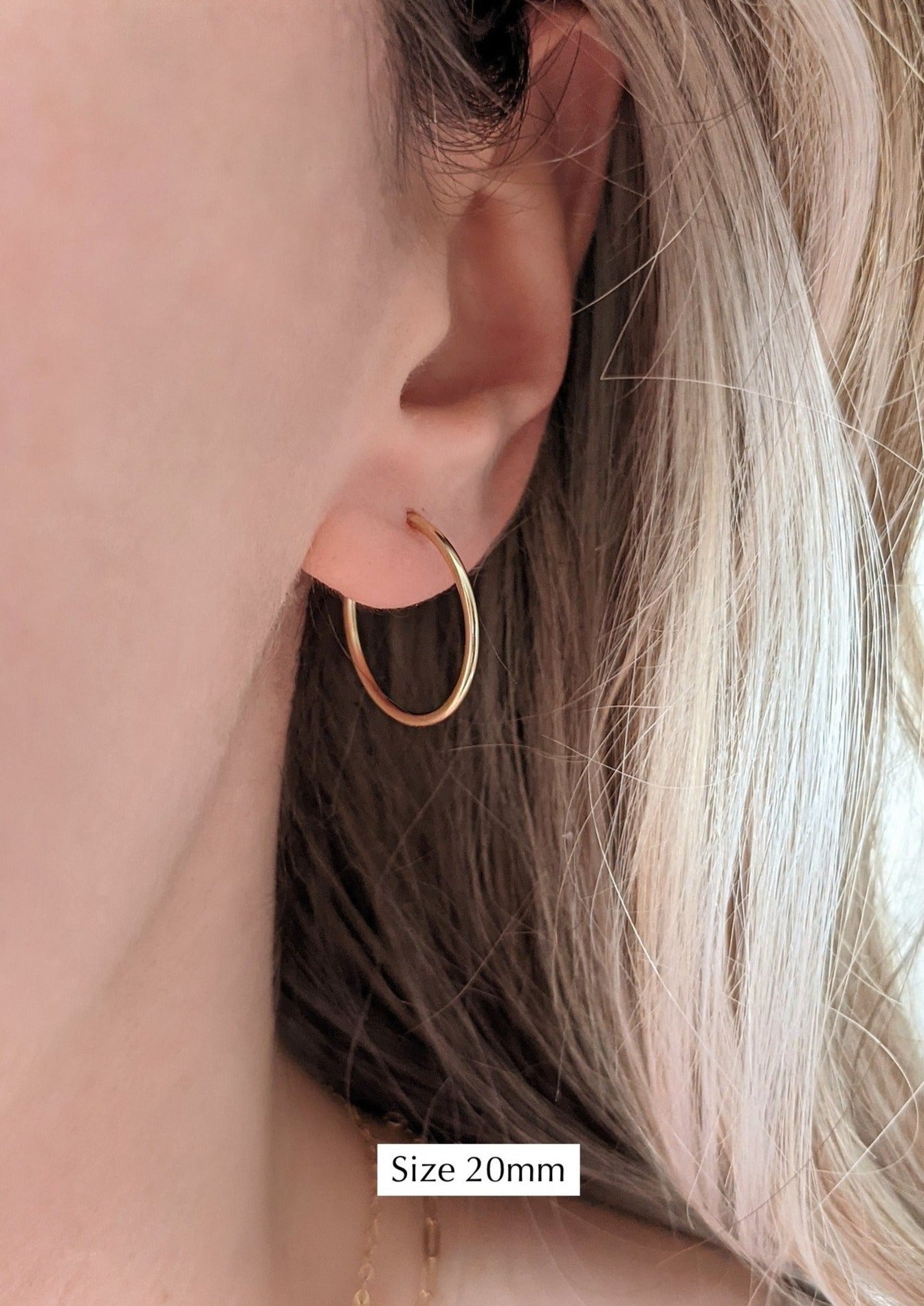 Gold Essential Hoop Earrings 20 mm by Layer the Love