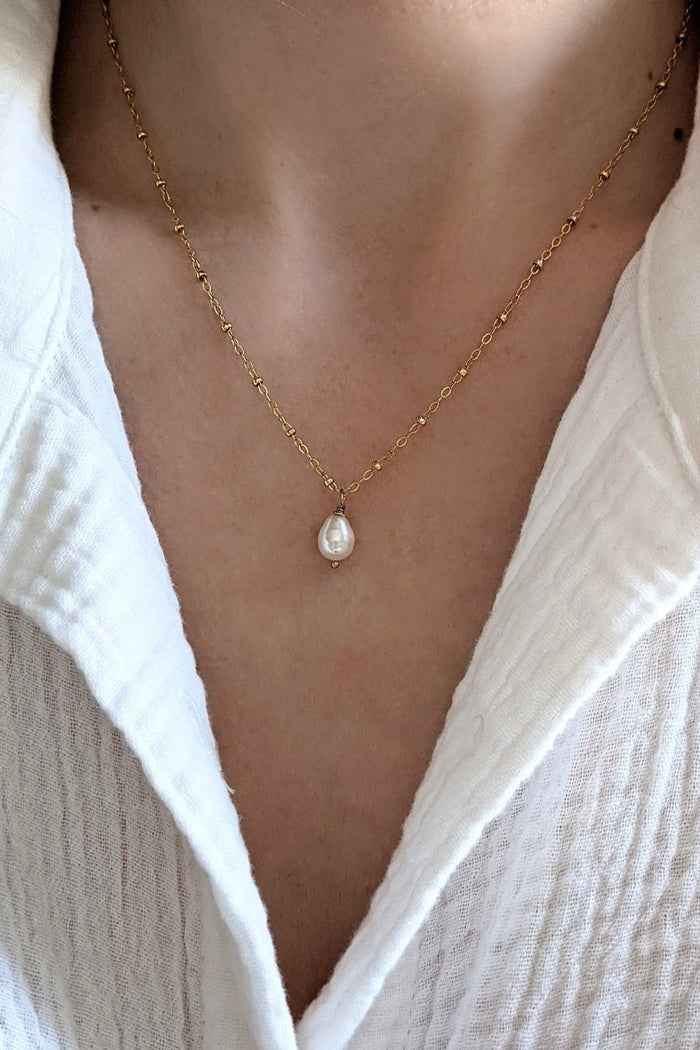 Gia Single Pearl Necklace