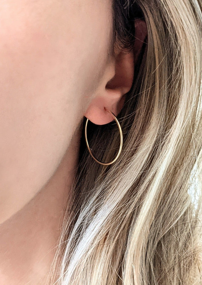 Gold Essential Hoop Earrings 30mm by Layer the Love
