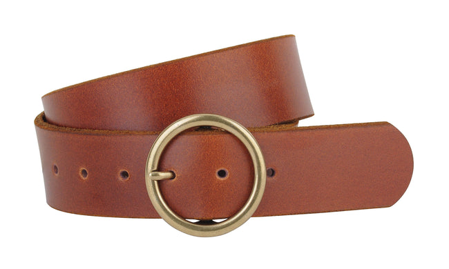 Leather Ring Buckle Belt