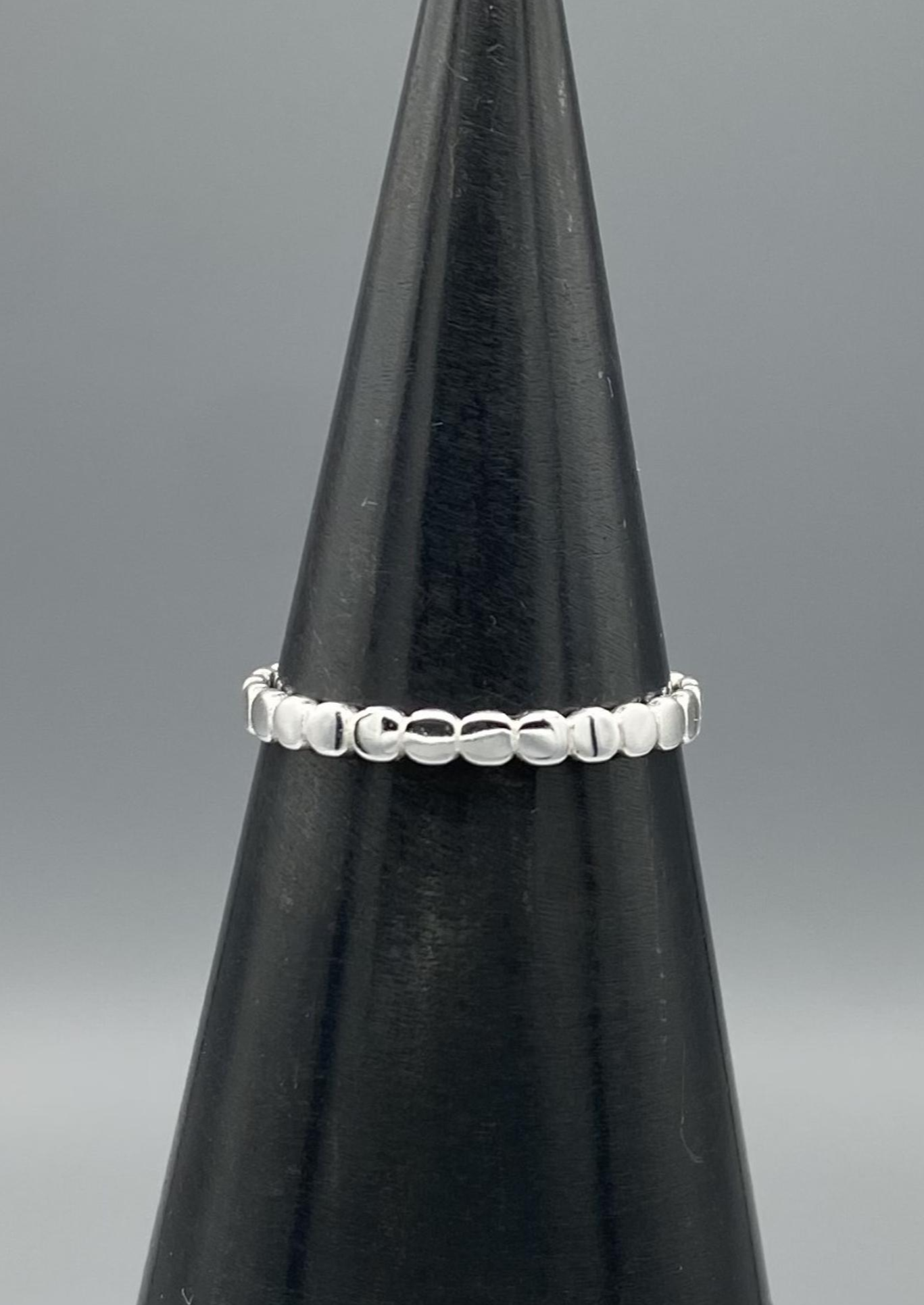 Sterling Silver Flat Bead Stacking Ring