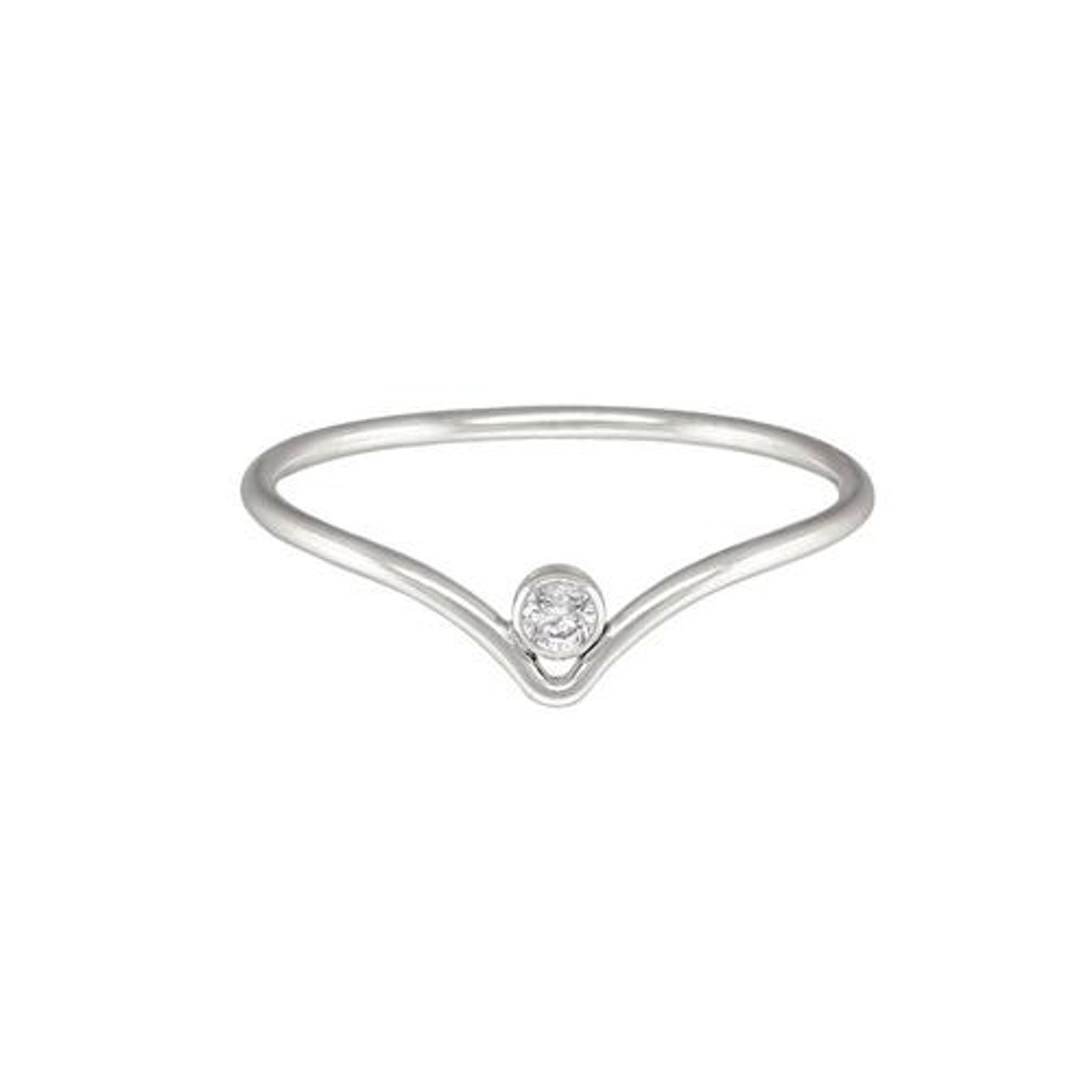 Sparkle CZ Chevron Ring in Sterling Silver