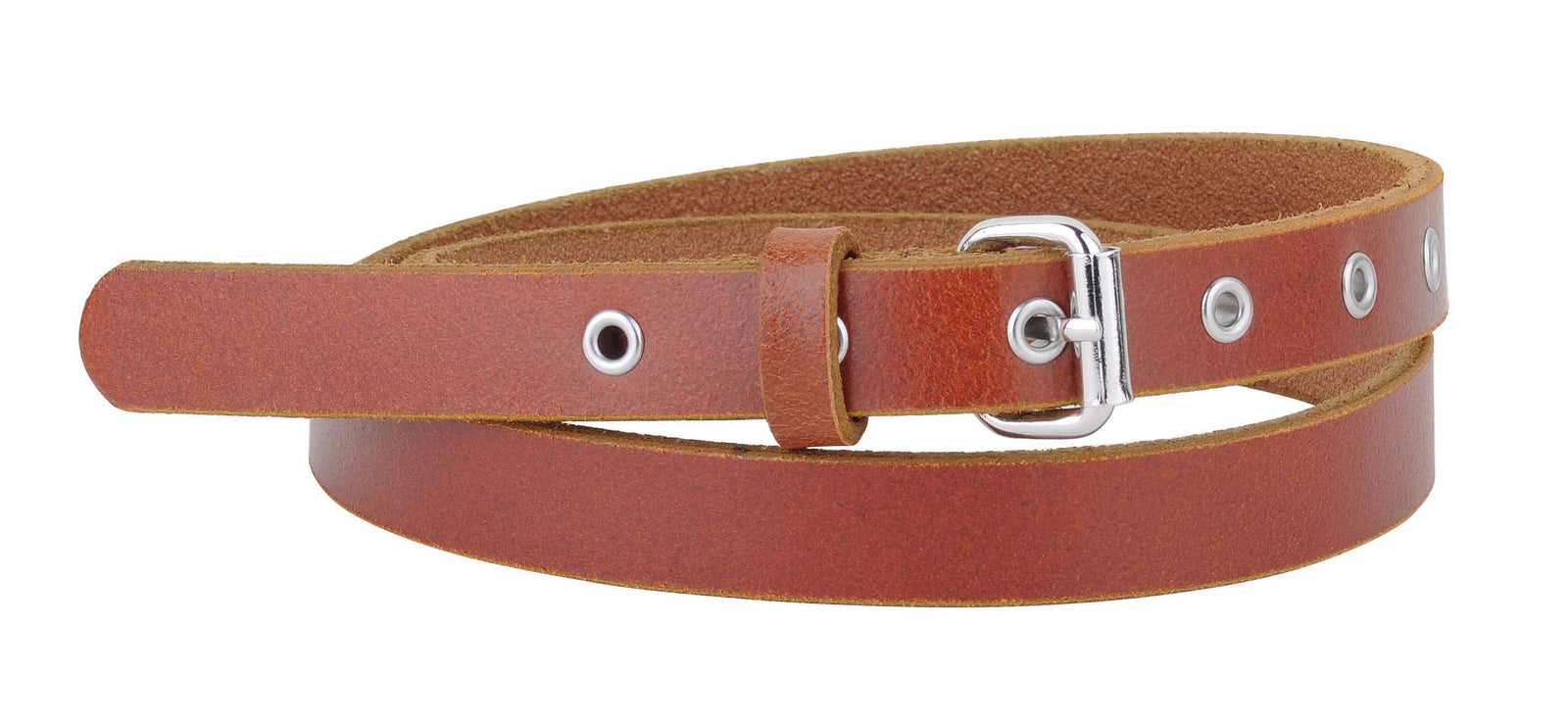 Skinny Grommet Leather Belt