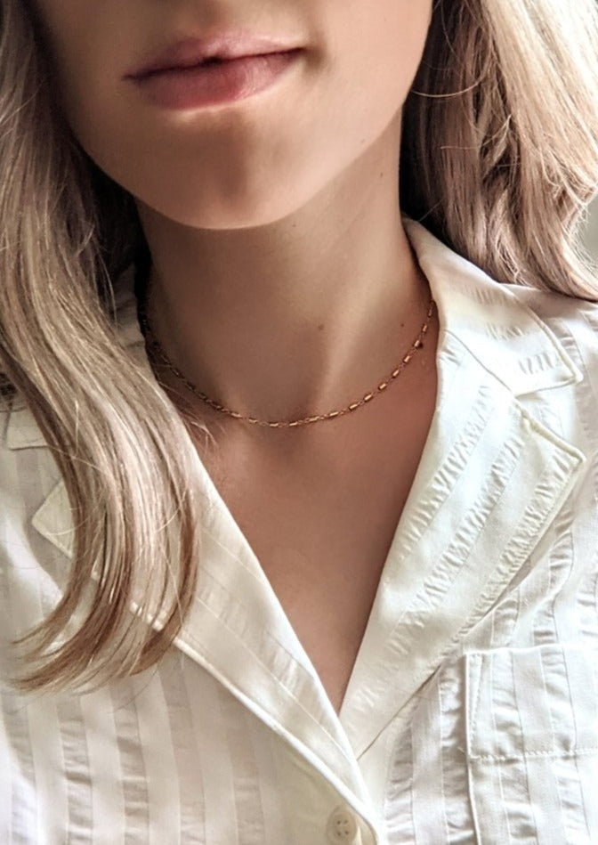 Gold Nolita Pellet Chain Necklace by Layer the Love