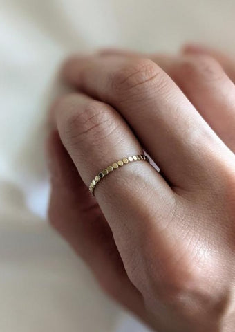 Gold Bold Beaded Ring by Layer the Love