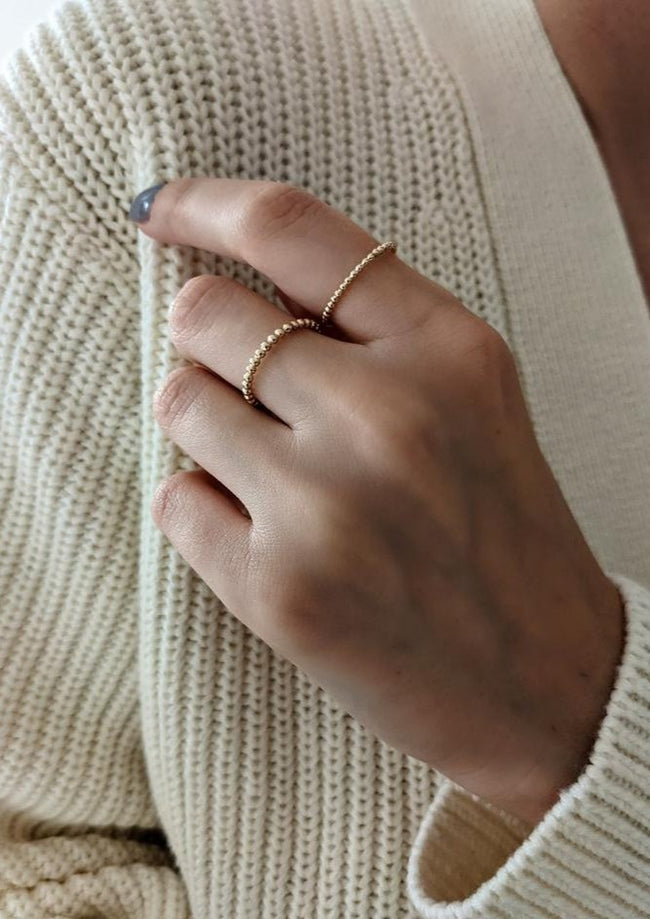 Gold Bold Beaded Ring by Layer the Love