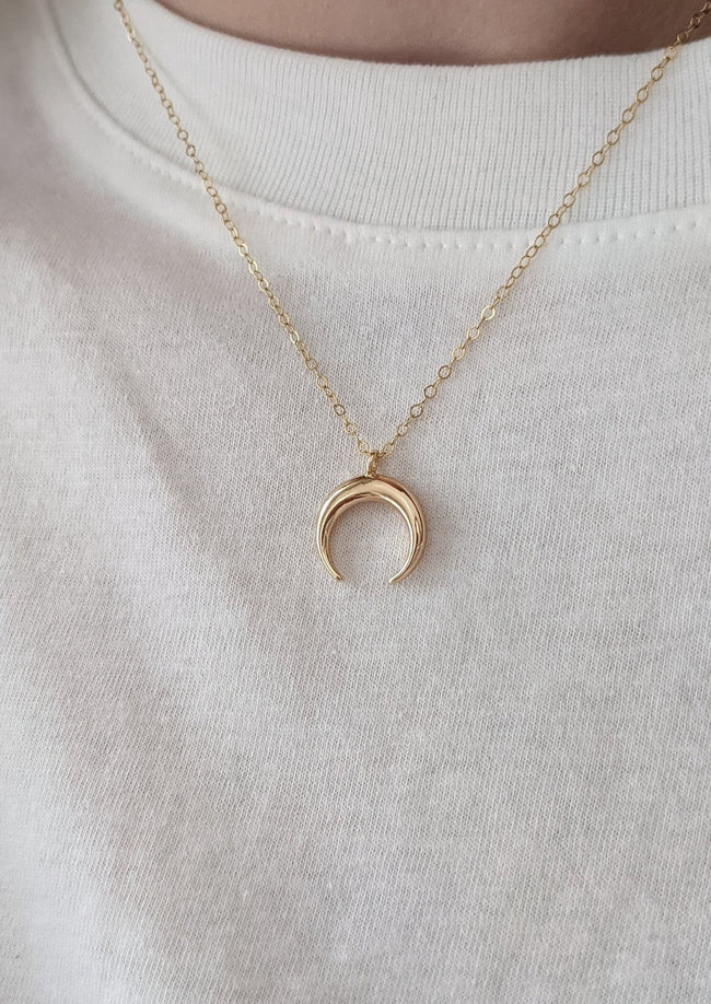 Gold Horn Necklace by Layer the Love