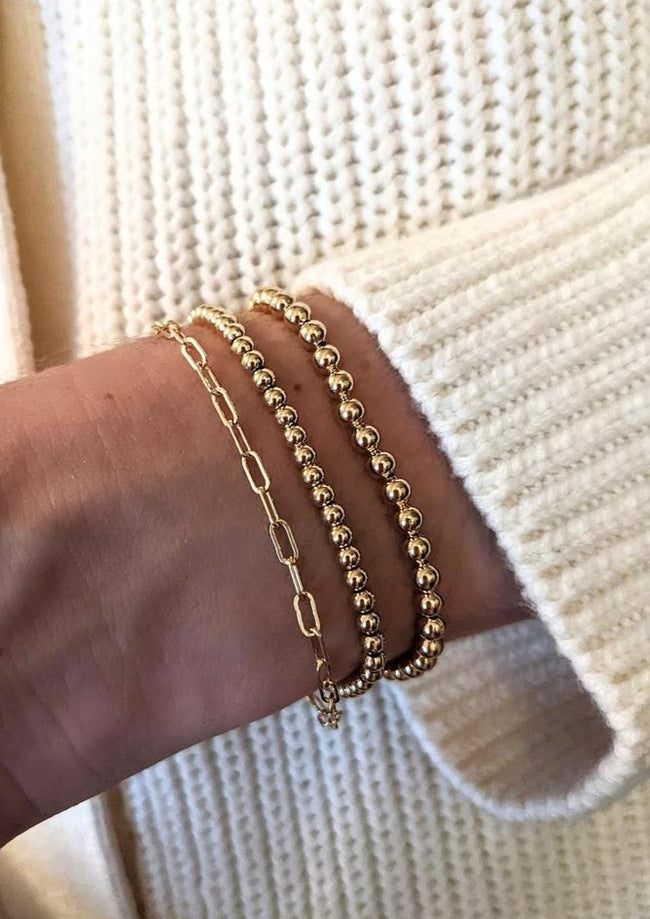 Gold Midi Paperclip Bracelet by Layer the Love