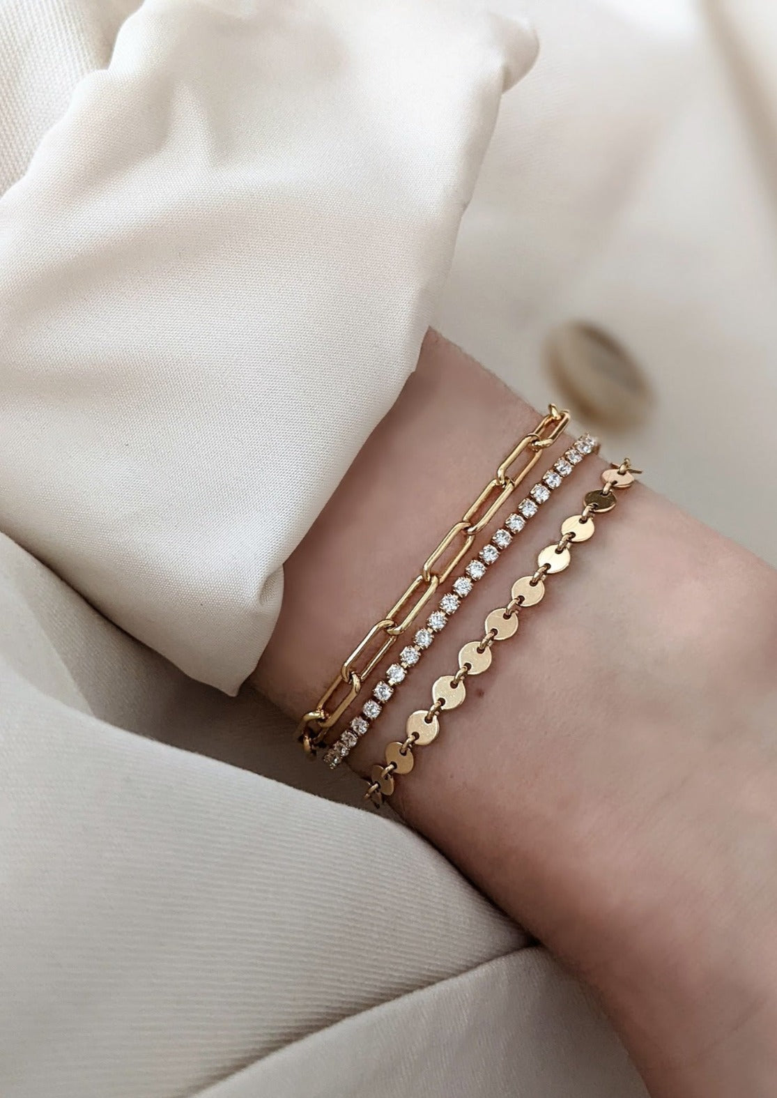 Dainty Gold Tennis Bracelet by Layer the Love – Local Color NYC