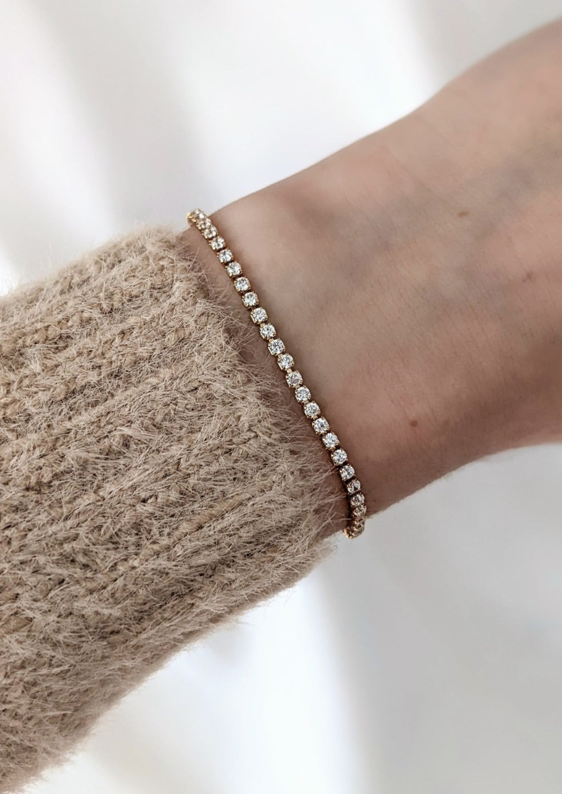 Dainty Gold Tennis Bracelet by Layer the Love – Local Color NYC