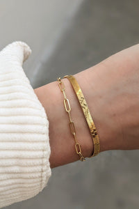 Gold Herringbone Bracelet by Layer the Love
