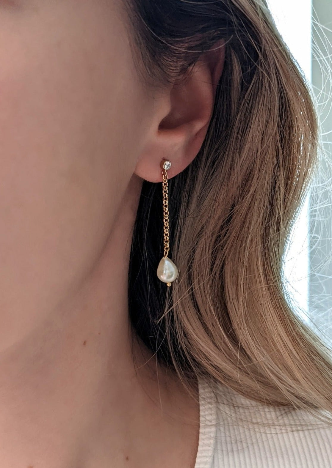 Bella Pearl Earrings by Layer the Love