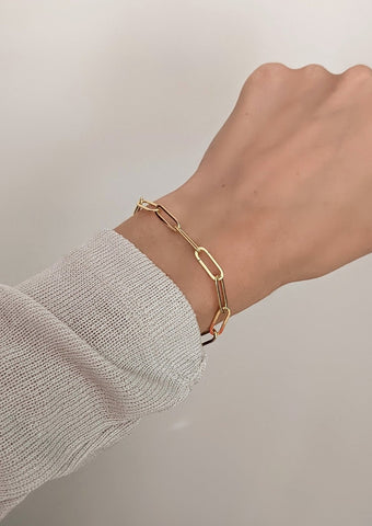 Gold Bold Paperclip Chain Bracelet by Layer the Love