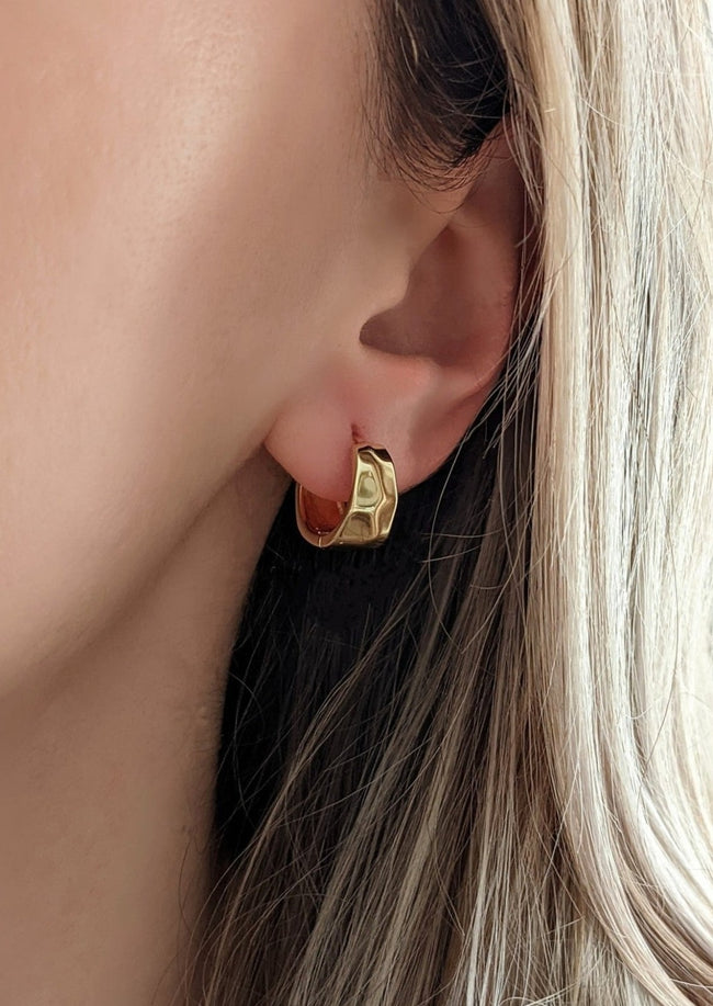 Geo Gold Hoops by Layer the Love