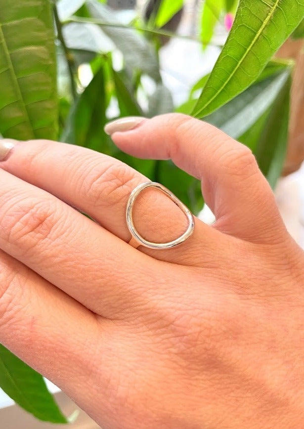 Open Circle Sterling Silver Ring