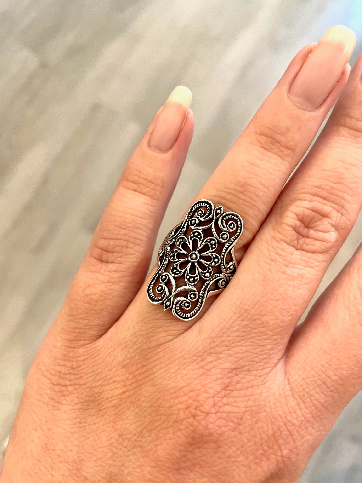 Statement Scroll Sterling Silver Ring