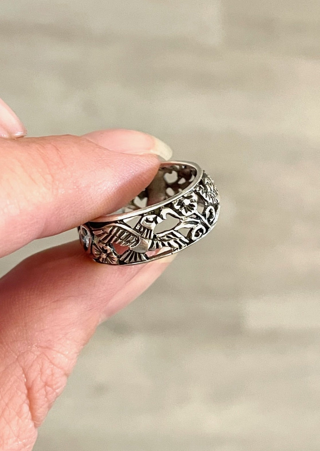 Flora and Fauna Sterling Silver Ring