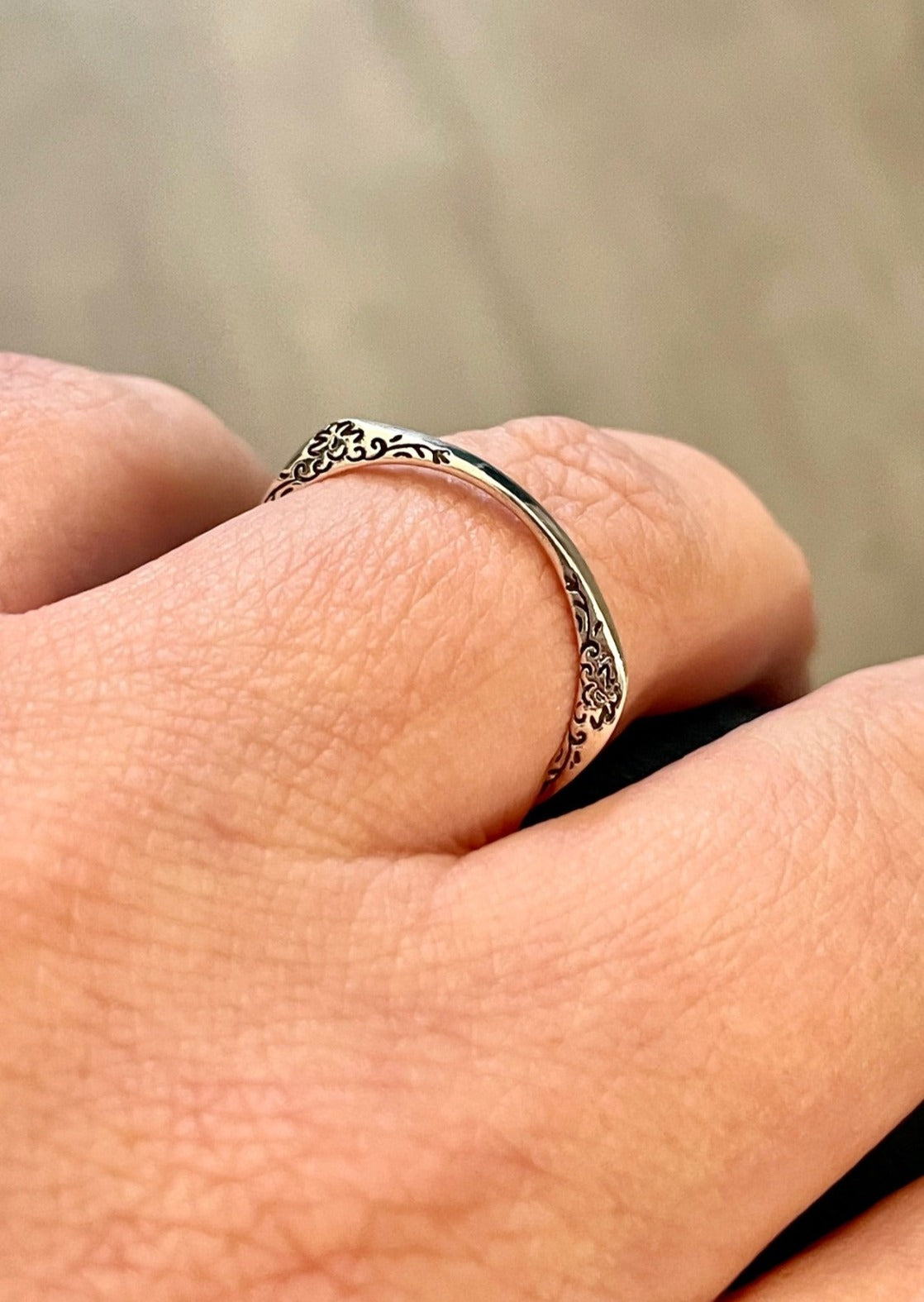 Delicate Three Sided Sterling Silver Ring
