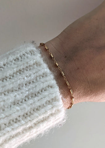 Gold Midi Paperclip Bracelet by Layer the Love