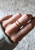 Gold Flat Beaded Ring by Layer the Love