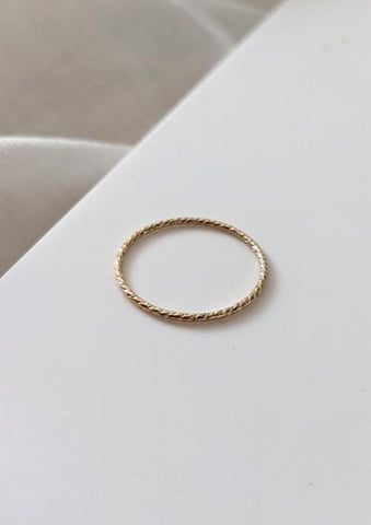 Dainty Gold Beaded Ring by Layer the Love