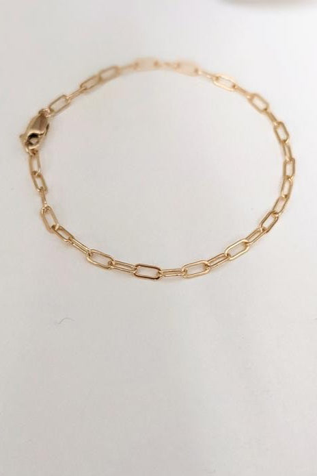 Gold Midi Paperclip Bracelet by Layer the Love
