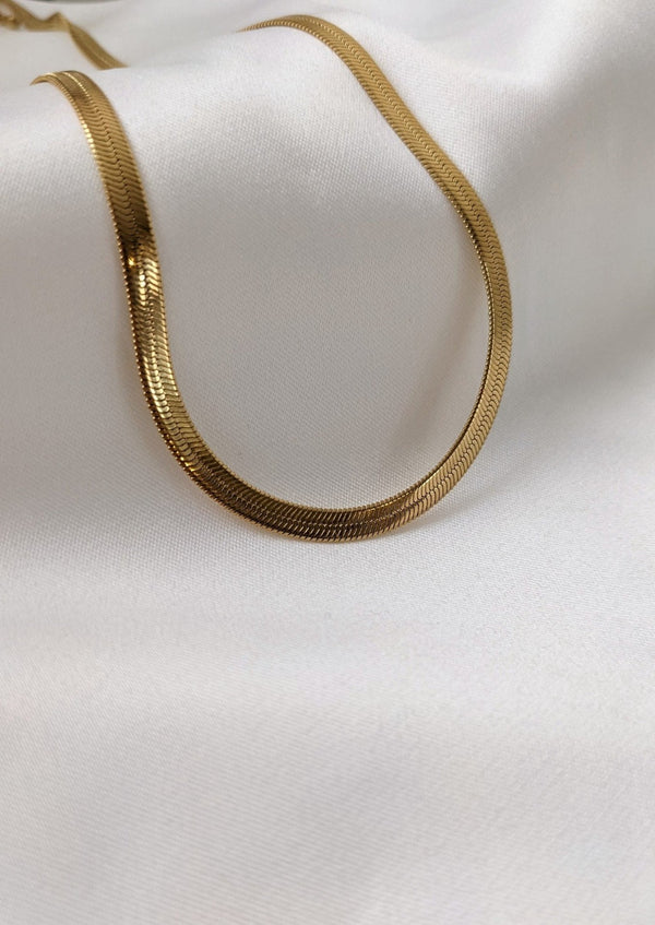 Gold Herringbone Necklace 18” by Layer the Love