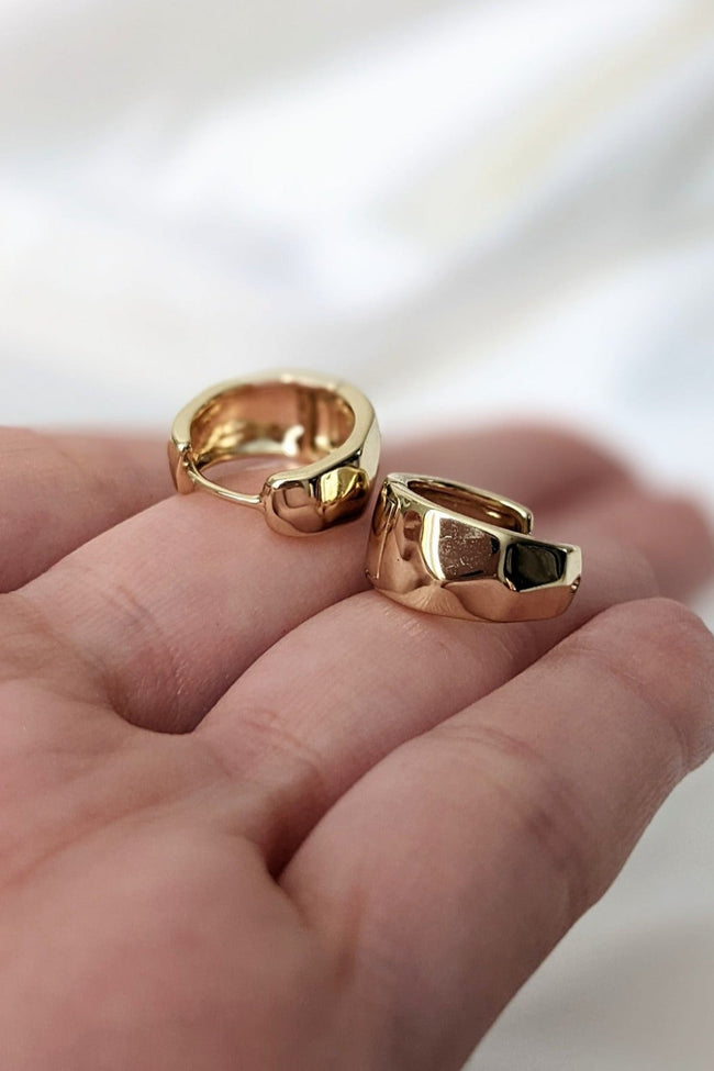 Geo Gold Hoops by Layer the Love