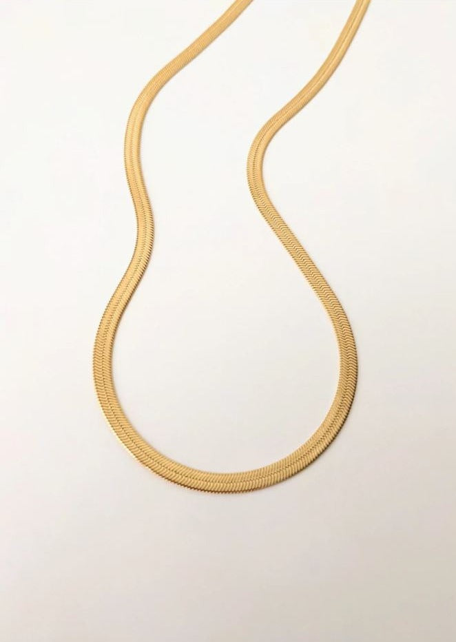 Gold Herringbone Necklace by Layer the Love