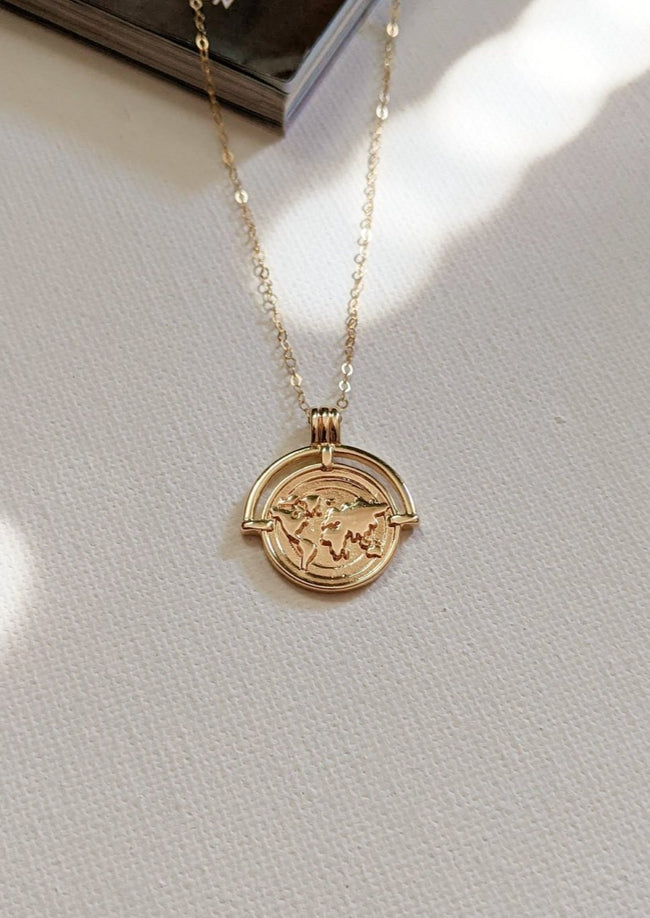 Gold Globetrotter Necklace by Layer the Love