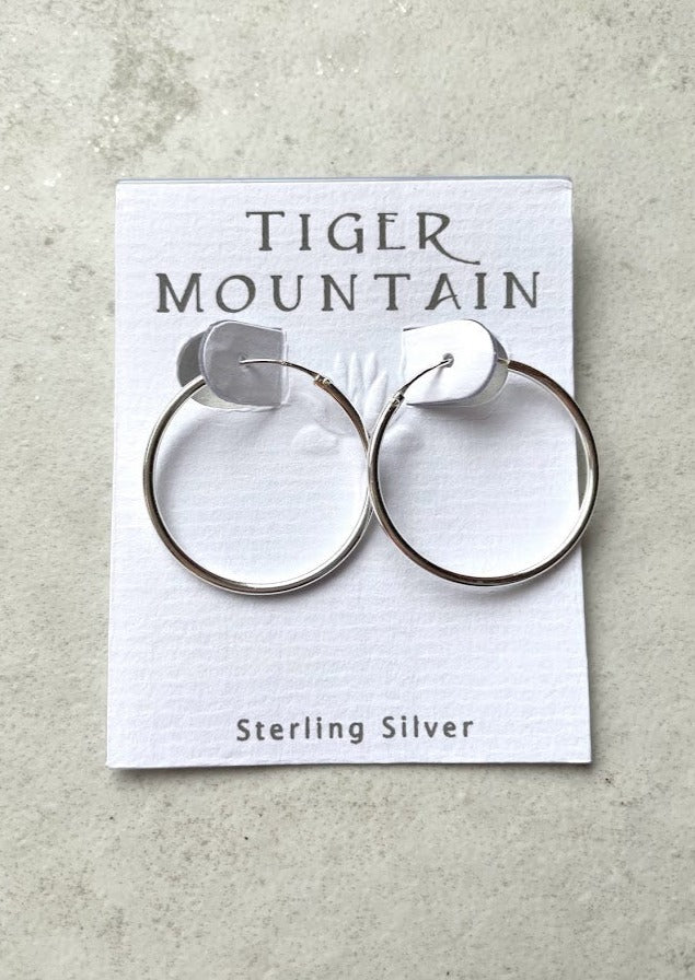 Medium Sterling Silver Hoops